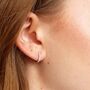 Sterling Silver Crystal Huggie Hoop Earrings, thumbnail 1 of 9