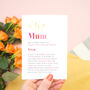 Personalised Mum Definition Card, thumbnail 1 of 8