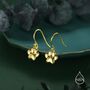 Sterling Silver Paw Print Drop Hook Earrings, thumbnail 4 of 11