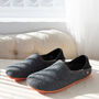 Snugtoes Men's Recycled Polyester Felt Slip On Slippers Grey And Orange, thumbnail 5 of 5