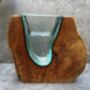 18cm Molten Glass Wedge Vase On Teak Root Flower Holder, thumbnail 8 of 12