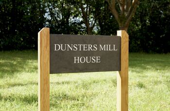 Engraved Slate Sign With Oak Posts, 4 of 8