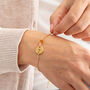 Initial And Birthstone Bracelet Gold Plated, thumbnail 6 of 7