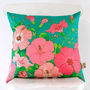Tropical Hibiscus Cotton Cushion Cover, thumbnail 1 of 9