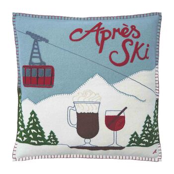 Wool Après Ski Hot Toddies Cushion, 2 of 2