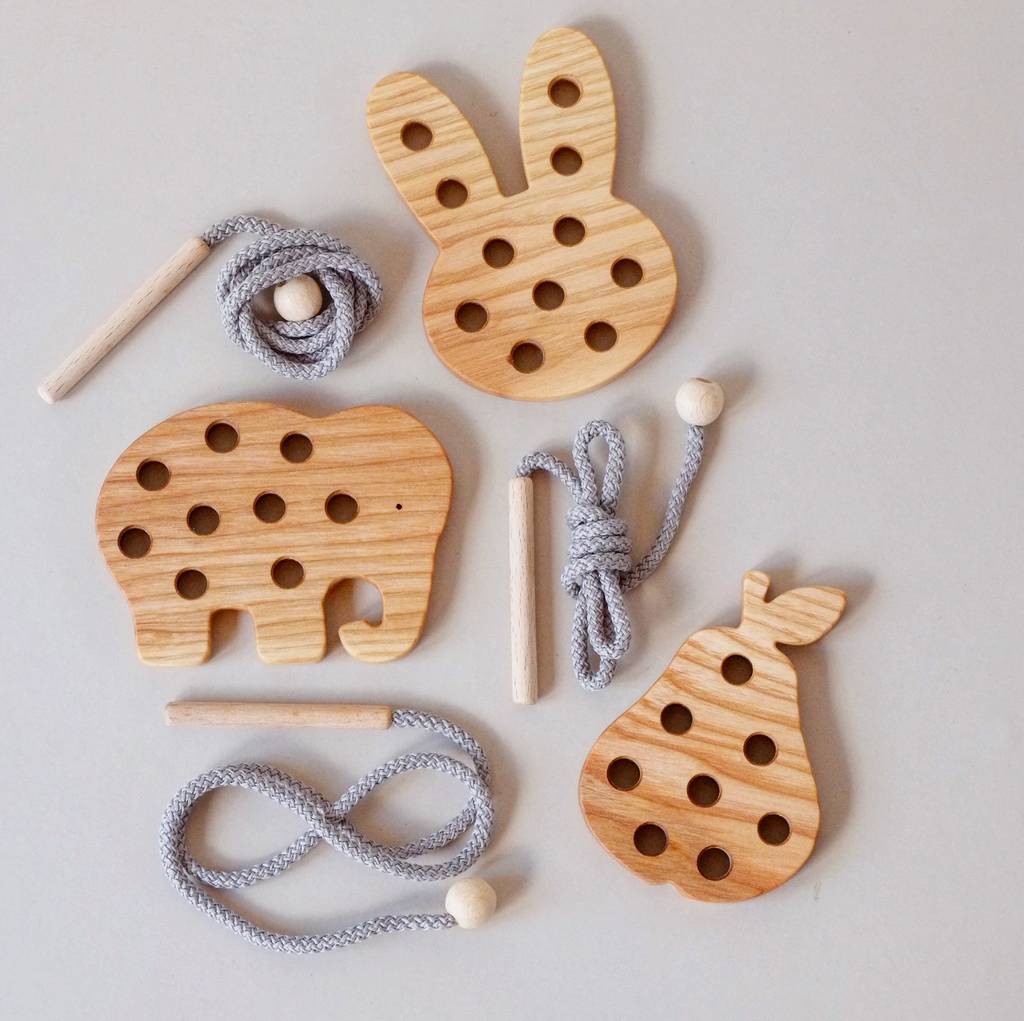 Wooden Animal Lacing Toys, 1 of 4