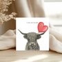 I Love Moo So Much Highland Cow Card, thumbnail 1 of 5