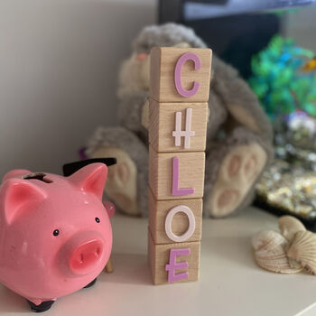 Personalised Baby Name Blocks Nursery Decoration, 9 of 9