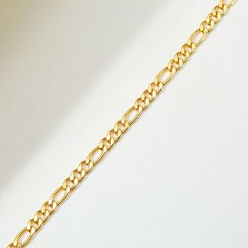 Figaro Chain Gold Plated Unisex Bracelet, 7 of 8