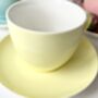 Four X Set Of Cups And Saucers Pastel Colours, thumbnail 3 of 4