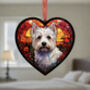 West Highland Terrier Stained Glass Effect Heart Suncatcher, thumbnail 4 of 5