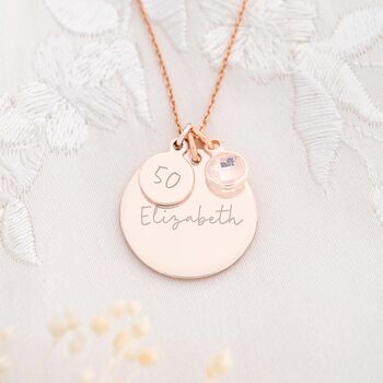 Personalised 50th Birthday Disc Necklace, 4 of 12