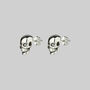 Tiny Skull Sterling Silver Stud Earrings, thumbnail 5 of 5