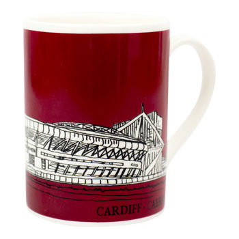 Cardiff Principality Stadium Red Bone China Mug, 4 of 4