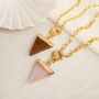Triangle Gemstone 24 K Gold Plated Chain Necklace, thumbnail 1 of 3