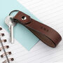 Personalised Luxury Brown Leather Keyring, thumbnail 3 of 4