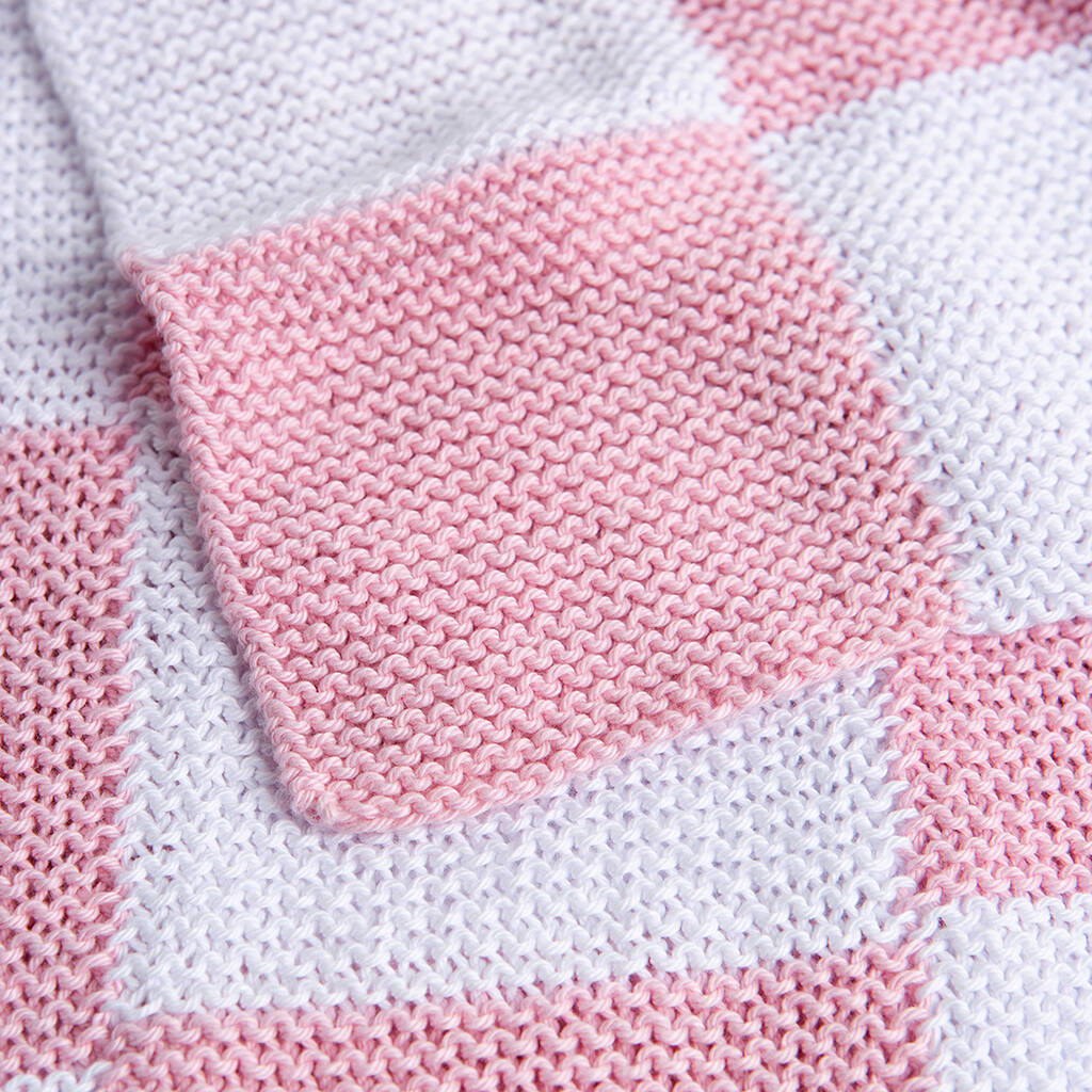 Gingham Blanket Beginners Knitting Kit By Wool Couture