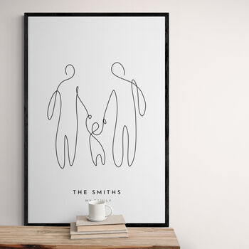 Personalised Family Holding Hands Print, 4 of 6