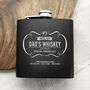 Personalised Vintage Whiskey Matte Black Hip Flask, thumbnail 1 of 9