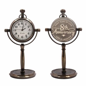Personalised 8th Anniversary Bronze Desk Clock, 3 of 11
