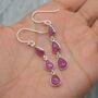 Ruby Earrings Dangle Drop, thumbnail 2 of 8