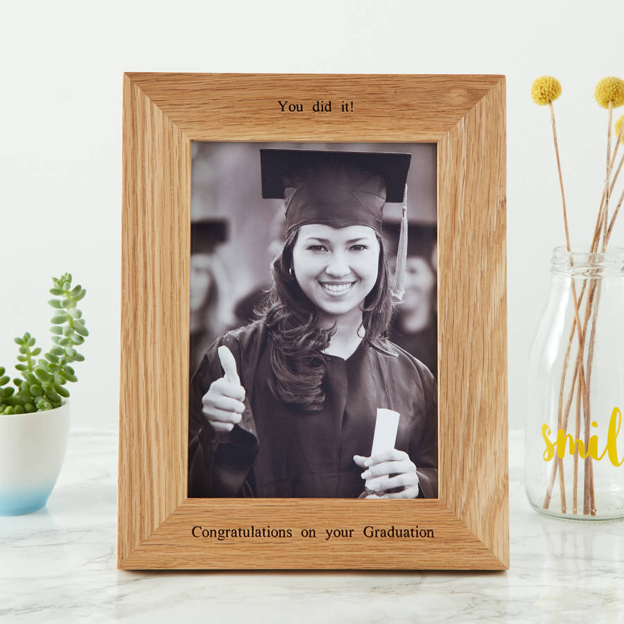Personalised Oak Graduation Photo Frame By MijMoj Design