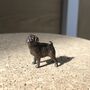 Miniature Bronze Pug Sculpture 8th Anniversary Gift, thumbnail 6 of 11