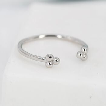 Sterling Silver Adjustable Three Dot Ring, 6 of 11