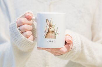 Personalised Easter Bunny Mug, Country Original Art, 2 of 6