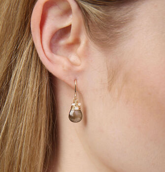 Labradorite Briolette Drop Earrings, 2 of 4