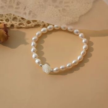 Sasha Roses Ivory Silver Pearl Ball Charm Gift Bracelet, 2 of 4