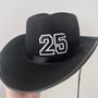 Personalised Black Cowboy Hat With Initials Or Numbers, thumbnail 1 of 4