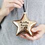 Mr And Mrs Glass Star Christmas Bauble Decoration, thumbnail 1 of 8