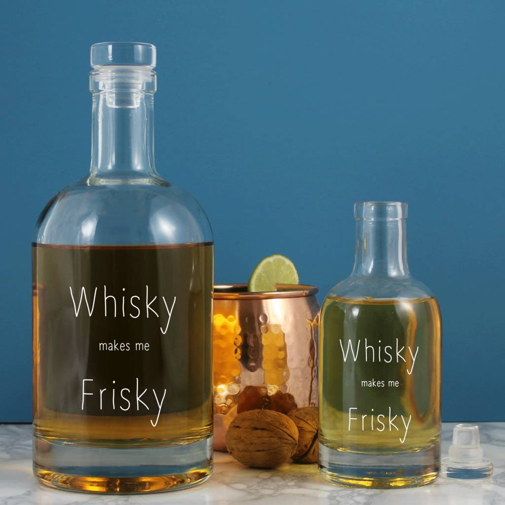 'Whisky Makes Me Frisky' Etched Funny Decanter, 1 of 3