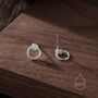 Aqua Green Opal Double Circle Stud Earrings, thumbnail 4 of 11