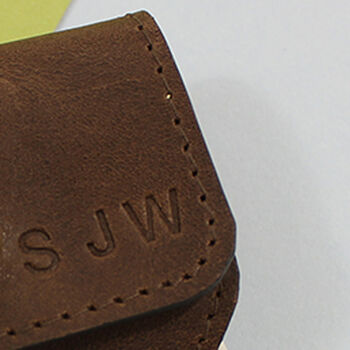 Personalised Earphones Holder In Vintage Leather, 7 of 8