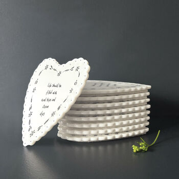 Scallop Heart Coaster Life Filled With Ocean Dips, 3 of 4