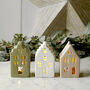 Light Up Christmas Ceramic Gabled Houses Set, thumbnail 1 of 3