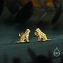 Sterling Silver Tiger Stud Earrings, thumbnail 2 of 12