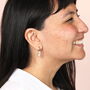 Stainless Steel Turtle And Pearl Charm Huggie Hoop Earrings, thumbnail 5 of 7