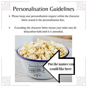 Personalised Couple's Popcorn Bowl, 3 of 8