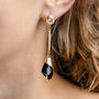 Black Crystal Stone Drop Earrings, thumbnail 3 of 3