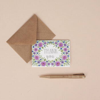 Set Of Six Floral Mini Thank You Cards, 7 of 11