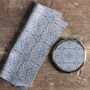 Blue White Celtic Knot Handbag Mirror And Lens Cloth, thumbnail 3 of 12