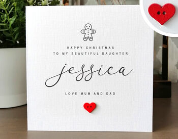 Christmas Card For Daughter, To A Special Daughter Christmas Card, Personalised Card For Daughter, Handmade Card, 3 of 4