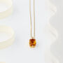 Amber Swarovski Crystal Rectangle Pendant Necklace, thumbnail 2 of 3