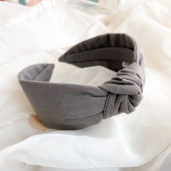 Charcoal Grey Knot Headband, 3 of 6