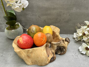 30cm Handmade Wooden Root Bowl – Balinese Gamal Wood, 4 of 12