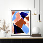 Blue And Pink Abstract Cut Out Shapes Art Print, thumbnail 2 of 10