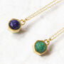 Tiny Blue And Green Kyanite Gold Plated Charm Necklace, thumbnail 1 of 3